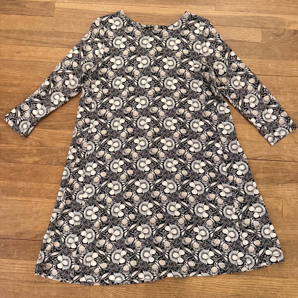 Loft black tan 3/4 sleeve mini shift dress size MP
b48